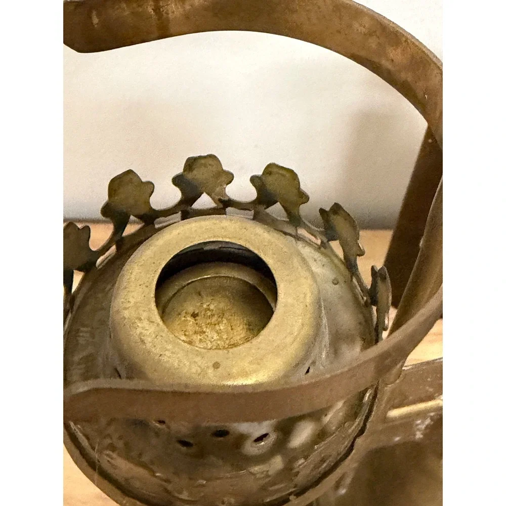 Antique Brass Railroad Car Double Oil Lamp Fixture Railcar Wall Mount Vintage